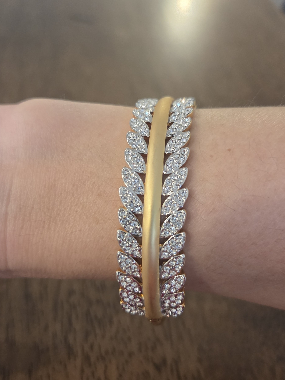 Himalayan Gems Gold-Tone Pavé Bangle Bracelet